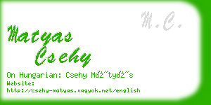 matyas csehy business card